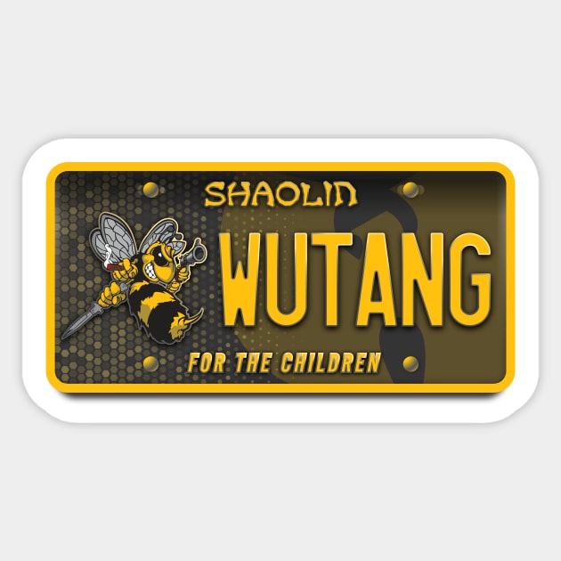 Shaolin License Plate - For the Children Sticker by cl0udy1